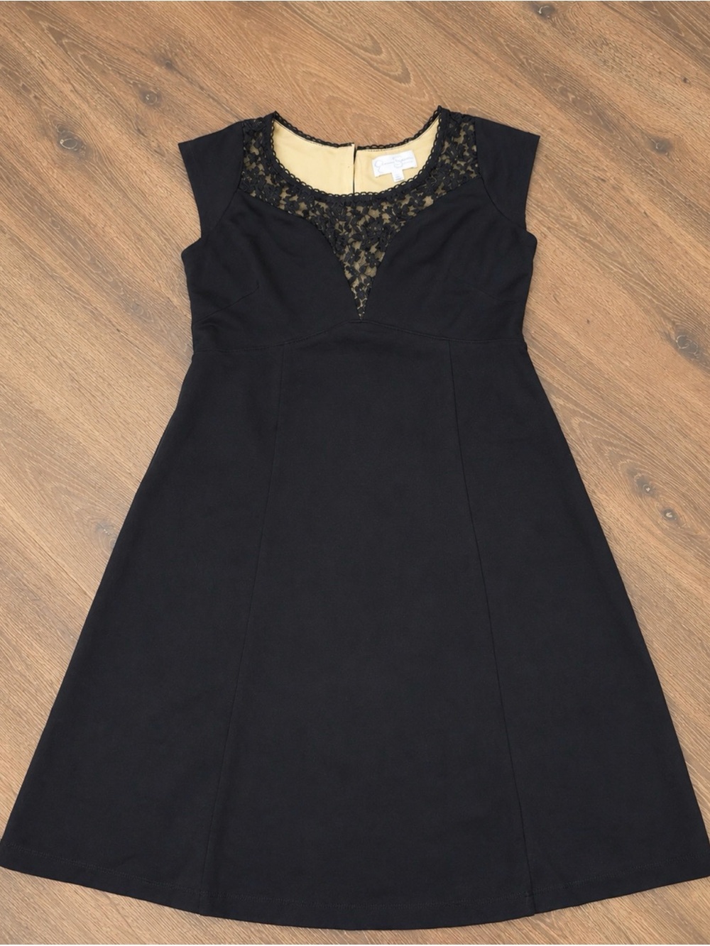 Jessica Simpson maternity Black Lace-Trim A-Line Midi Dress